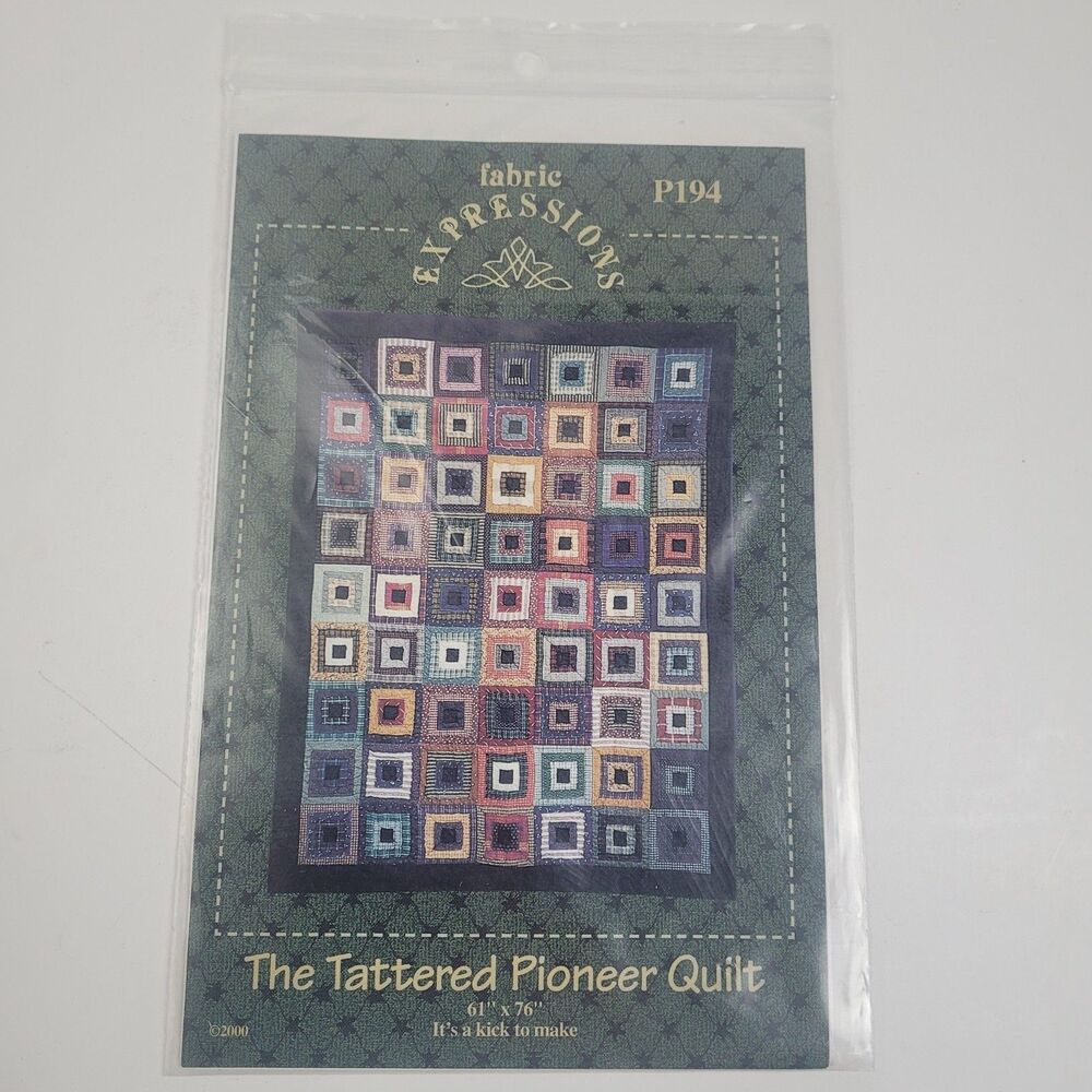 Fabric Expressions The Tattered Pioneer Quilt Pattern 61" x 76" pieced #P-194